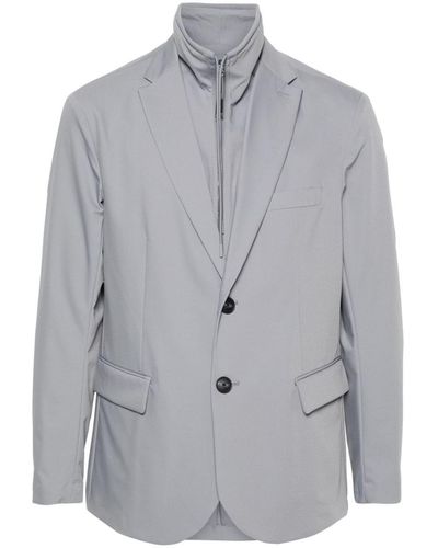 Emporio Armani Single-Breasted Blazer Jacket - Gray