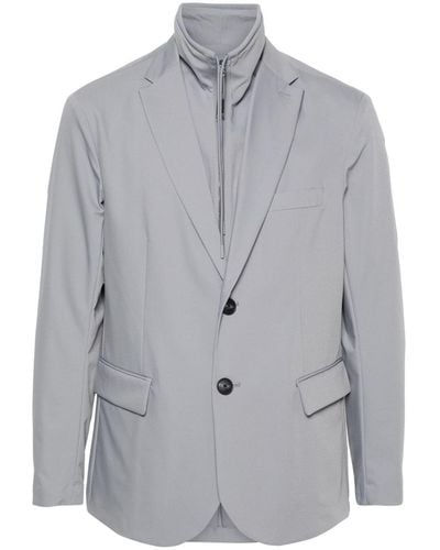 Emporio Armani Single-Breasted Blazer Jacket - Grey