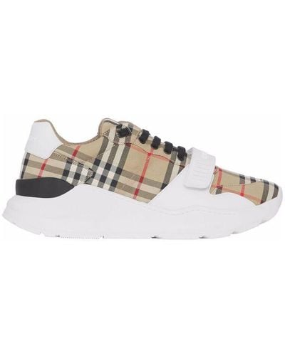 Burberry Vintage Check Canvas & Leather Sneaker - White