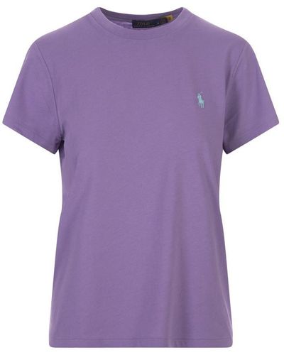 Polo Ralph Lauren T-shirt With Contrasting Pony - Purple