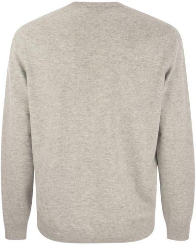 Brunello Cucinelli Cashmere V-neck Sweater - White