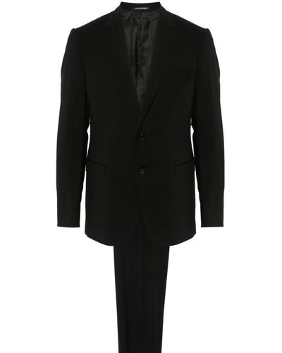 Emporio Armani Wool Single-Breasted Suit - Black