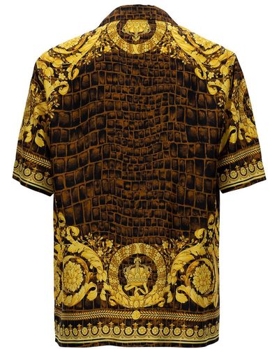 Versace Printed Silk Shirt - Yellow