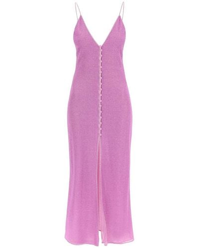 Oséree Lurex Knit Midi Dress In - Purple