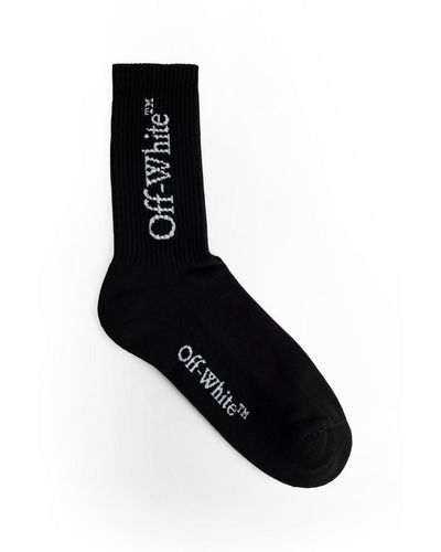 Off-White c/o Virgil Abloh Large Logo-print Cotton Socks - Black