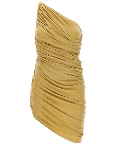 Norma Kamali Diana Mini Dresses Beige - Yellow