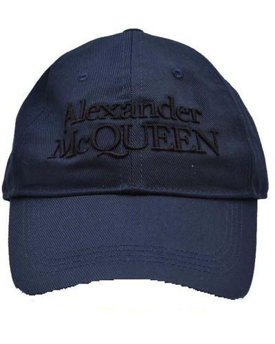 Alexander McQueen Cotton Hat - Blue