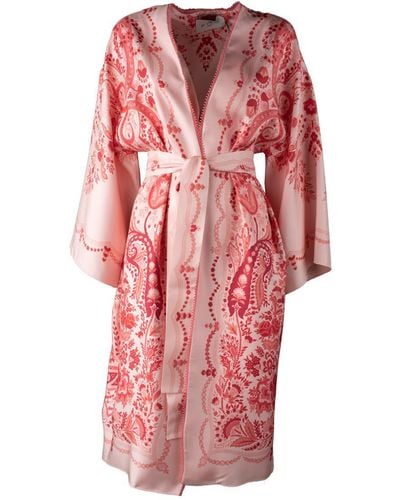 Etro Pink Robe Duster - Red