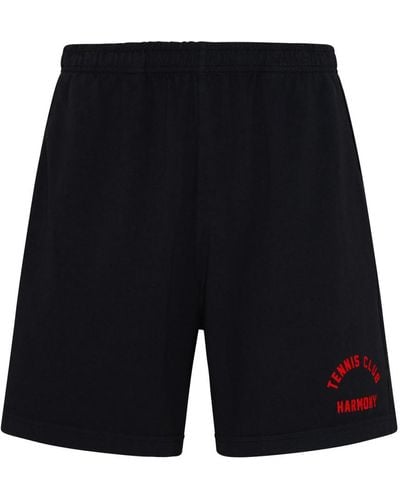 Harmony Gray Cotton Bermuda Shorts - Black