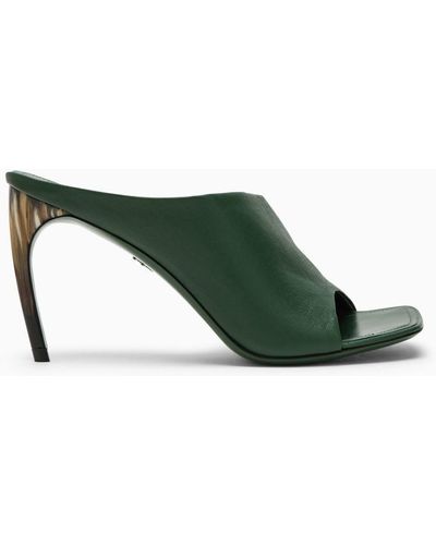 Ferragamo Forest Slide With Curved Heel - Green
