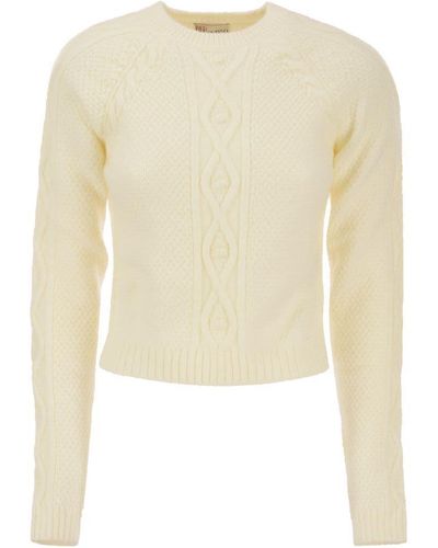 RED Valentino Mohair-blend Crew Neck - Natural