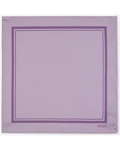 Tom Ford Striped Silk Scarf - Purple