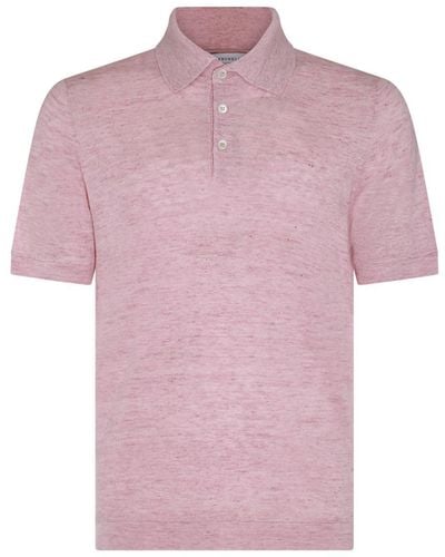 Brunello Cucinelli Linen Polo Shirt - Pink