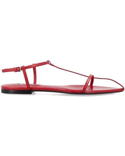 Jil Sander Flat Cage Sandals - Red