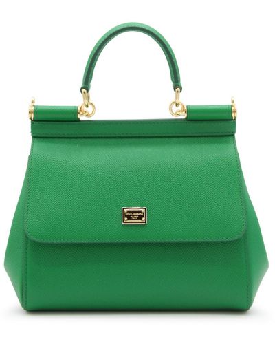 Dolce & Gabbana Leather Medium Sicily Handle Bag - Green