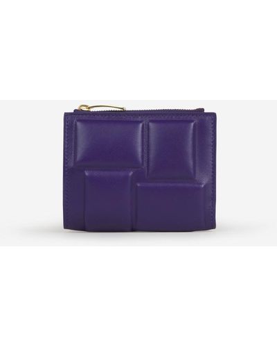 Bottega Veneta Padded Leather Purse - Purple