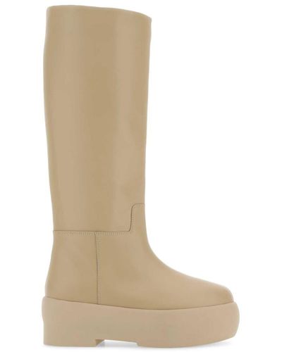 Gia Borghini Sand Leather Gia 16 Boots - Natural
