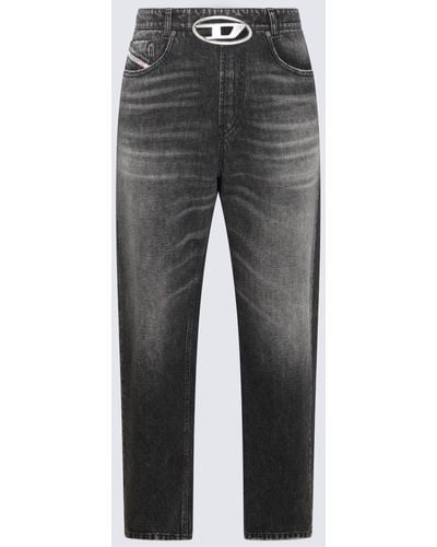 DIESEL Black Cotton Blend Jeans - Gray