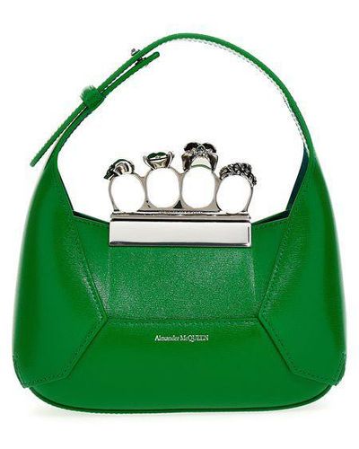 Alexander McQueen Jewelled Leather Mini Bag - Green