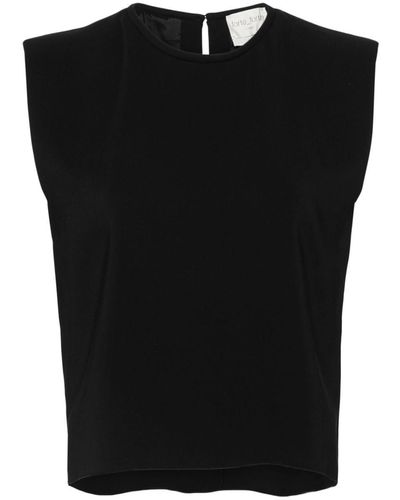 Forte Forte Forte_forte Stretch Crepe Cady Boxy Top Clothing - Black