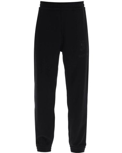 Burberry Tywall Sweatpants With Embroidered Ekd - Black