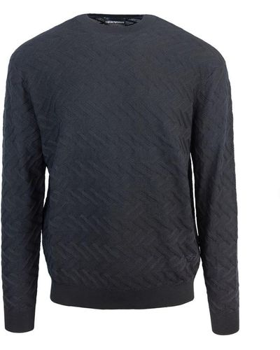 Emporio Armani Long-sleeved Crewneck Sweater - Blue