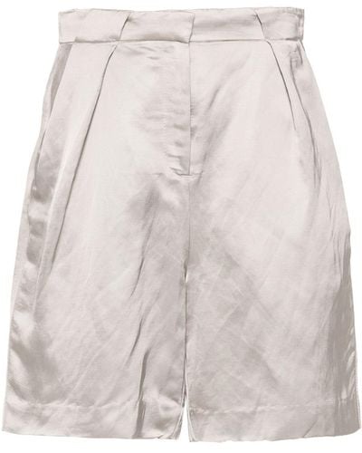 Calvin Klein Satin Tailored Shorts - Natural