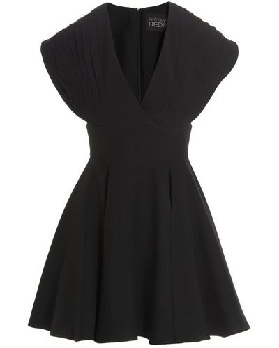 Giovanni bedin Plisse Detail Mini Dress - Black