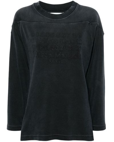 Maison Margiela Cotton Sweatshirt With Number Application - Black