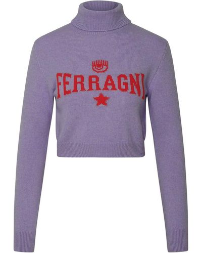 Chiara Ferragni Lilac Cashmere Blend Sweater - Purple