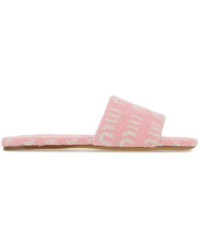 Miu Miu Logo Sandals - Pink