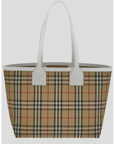 Burberry Vintage Check Tote - White