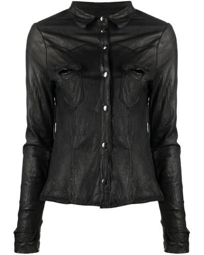 Giorgio Brato Leather Shirt - Black