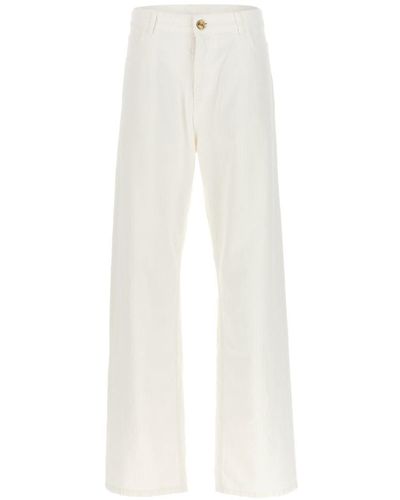 Etro Wide Leg Jeans With Embroidery - White