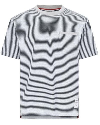 Thom Browne Stripe T-Shirt - Gray