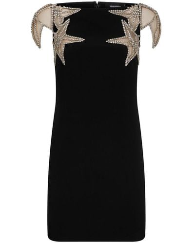 DSquared² Star-Embellished Strapless Minidress - Black