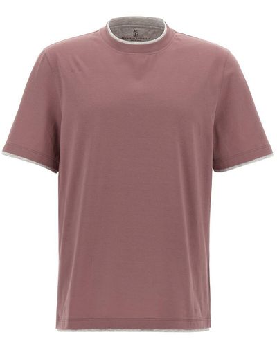 Brunello Cucinelli Light Cotton T-Shirt - Pink