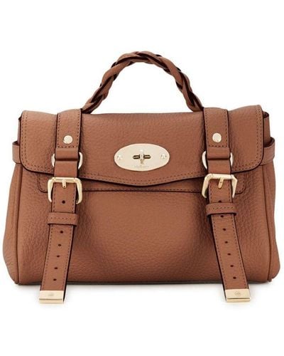 Mulberry Mini Alexa Heavy Crossbody Bag In Leather - Brown