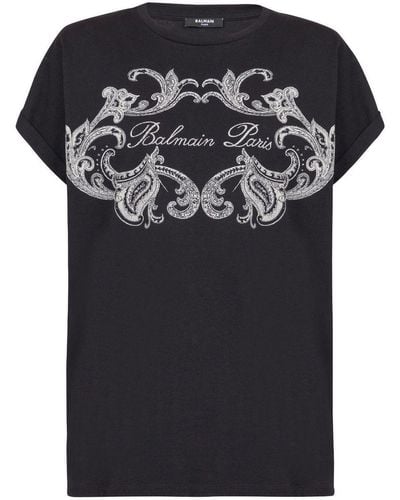 Balmain Logo-print Cotton T-shirt - Black