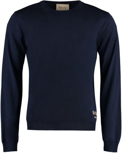 Gucci Crew-neck Wool Sweater - Blue