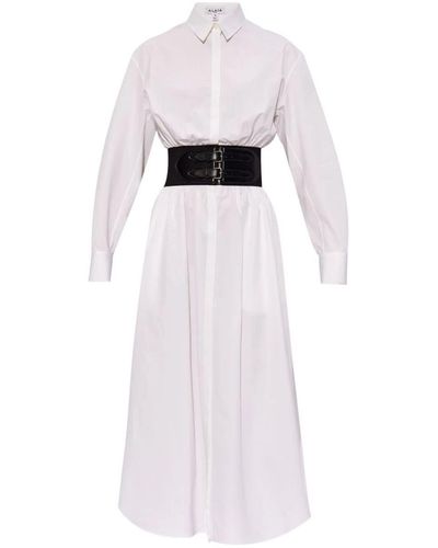 Alaïa Shirt Dress With Belt - White