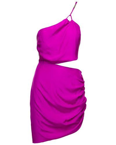GAUGE81 'Midori' One-Shoulder Mini Hot Dress With Cut-Out Detail - Pink