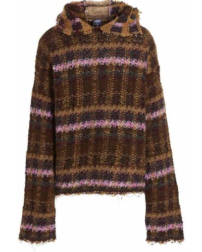VITELLI 'knitted Giant' Hooded Sweater - Brown