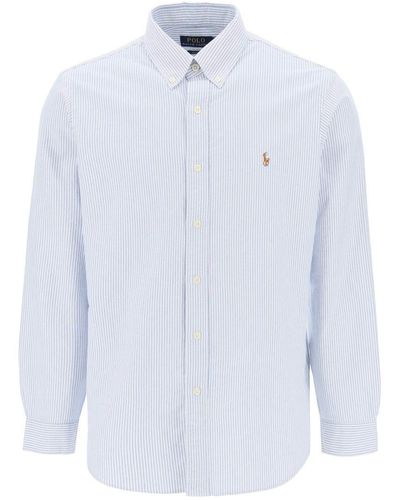 Polo Ralph Lauren Oxford Shirt In Striped Cotton - White