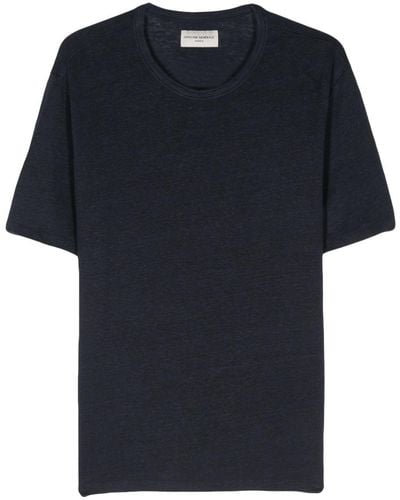 Officine Generale Ss T-Shirt Piece Dyed French Linen - Blue