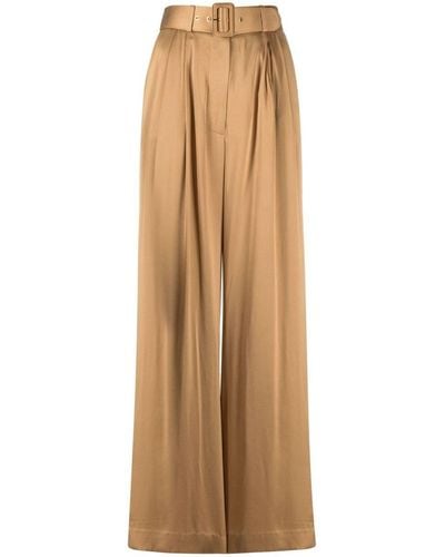 Zimmermann Two Tuck Wide Leg Trousers - Natural