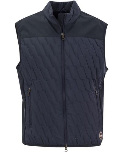 Colmar Quilted Waistcoat With Softshell Inserts - Blue