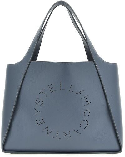 Stella McCartney Logo Shopping Bag Tote Bag - Blue