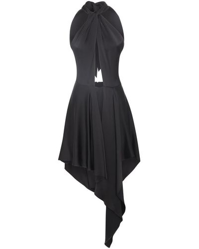 Stella McCartney Black Viscose Stretch Cut Out Dress