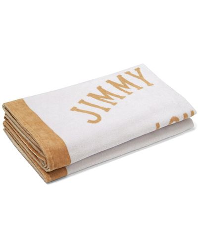 Jimmy Choo Logo Cotton Beach Towel - Natural